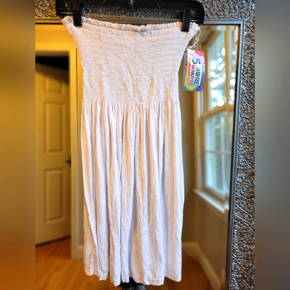 White Smocked Swimsuit Cover-Up